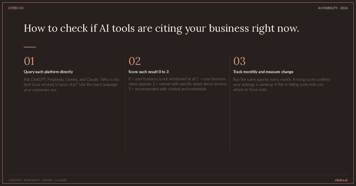 How to Check Your AI Visibility Score infographic